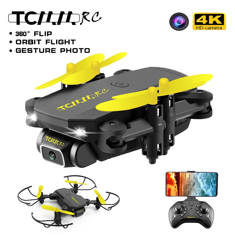 TCMMRC Mini drone 4k profesional wifi dron quadrocopter fpv drone with 4k HD camera RC foldable gps Selfie Drones for mini Toys