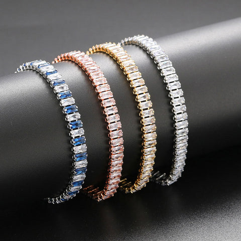 Iced Out Zircon Tennis Bracelet For Women Luxury Crystal Bracelets Men&#39;s Hand Chain Hippie Trendy Accessories Jewelry Gifts H167