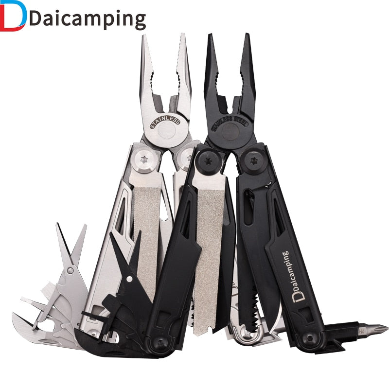 Daicamping DL12 Clip Multifunctional Clamps 7CR17MOV Folding Knife Tools Multitools Cable Camping Gear Multi Pliers Multi-Tools