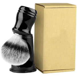 22mm Synthetic Badger Shaving Brush with Black Holder Stand 2IN1 Resin Handle Foam Brush Set for Men Close Wet Shave