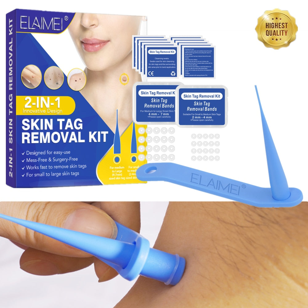 2 In 1 Auto Skin Tag Removal Kit Painless Mole Wart Remover Equipment Micro Skin Tag Treatment Tool Easy To Clean Skin Care Tool