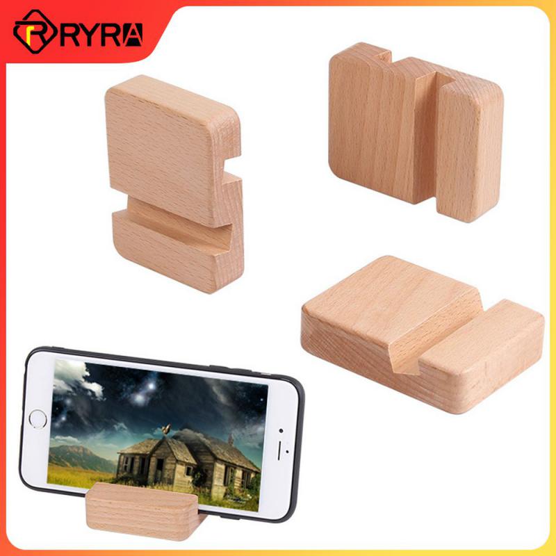 RYRA Mobile Phone Stand Universal Single/Double Slot Wood Bracket Phone Bracket IPad Flat Bracket Lazy Desktop Phone Stand