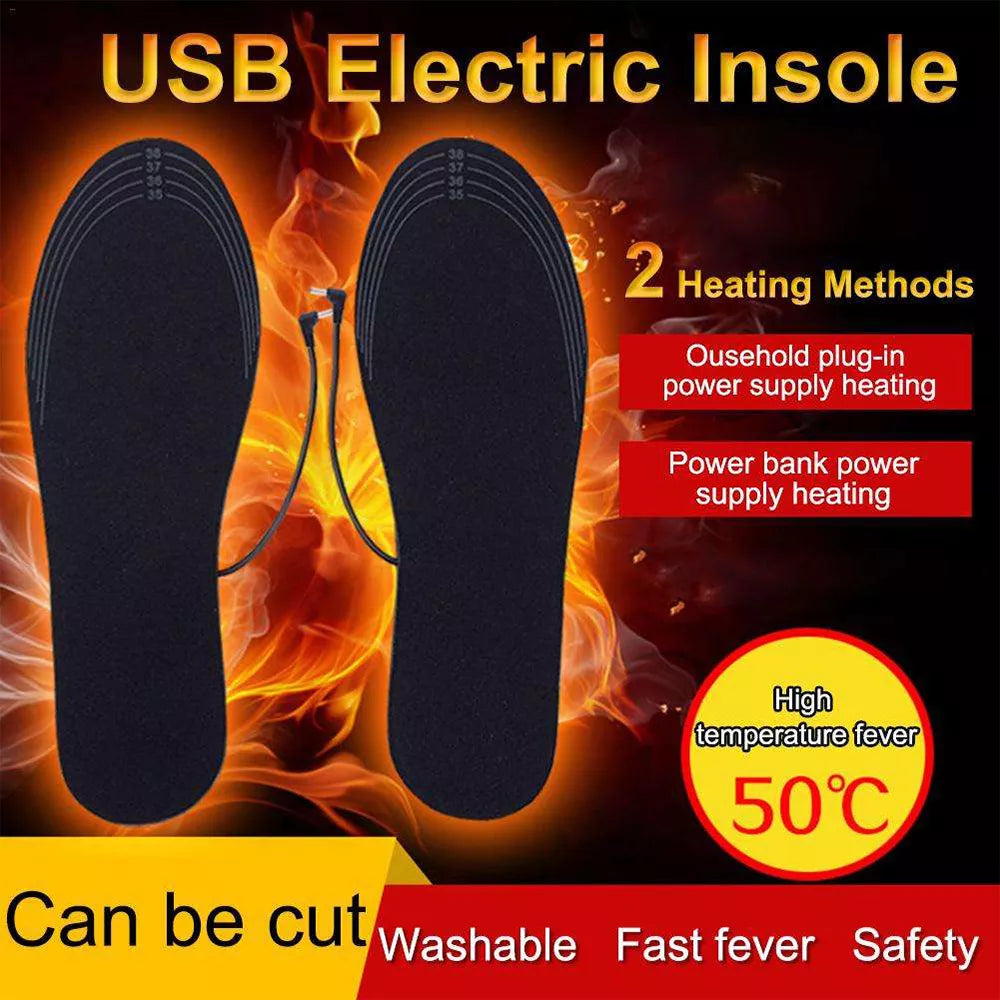 Unisex Electric Heated Insoles For Shoes Winter Foot Warmer USB Charging Heated Insole Rechargeable Heater Pads Soles For Feet