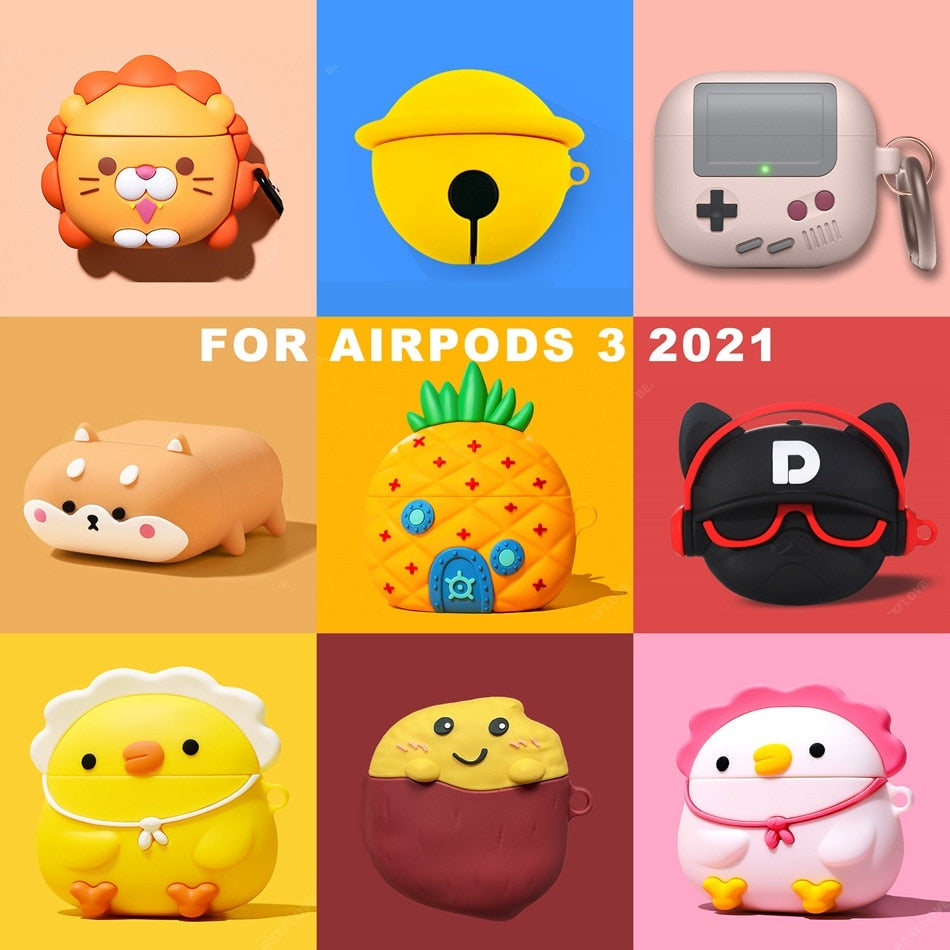 3D Hearphone Case For Airpods 2 3 Pro 1 Case Silicone Cute Earphone Cover for Apple Air Pods Pro 2 3 1 Earpods Case Charging BOX