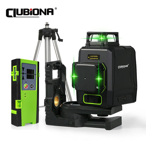 Clubiona CE Certificated 3D New ABS and PC Shell Shockproof Lines Laser Level with 5200 mah BATTERY Work Separately Laser Lines