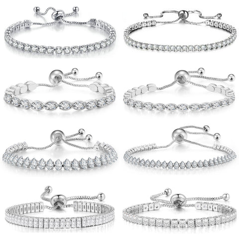 Fashionable Zircon Tennis Bracelets for Women Dazzling Various Shape Crystal Chain on Hand Trend Sexy Party Accessories Jewelry