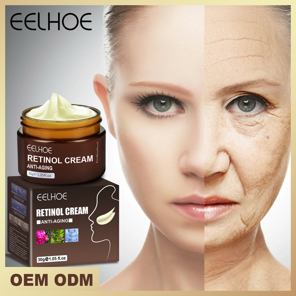 Eelhoe Retinol Anti Aging Face Cream Remove Wrinkle Firming Lifting Whitening Brightening Moisturizing Facial Skin Beauty Care