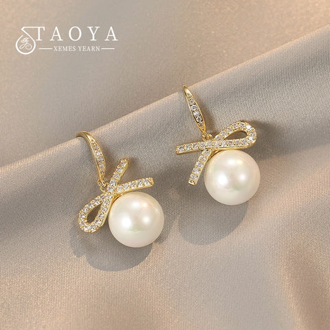 Noble lady elegant pearl earrings female personality fashion earrings party evening dress sexy crystal earrings earrings