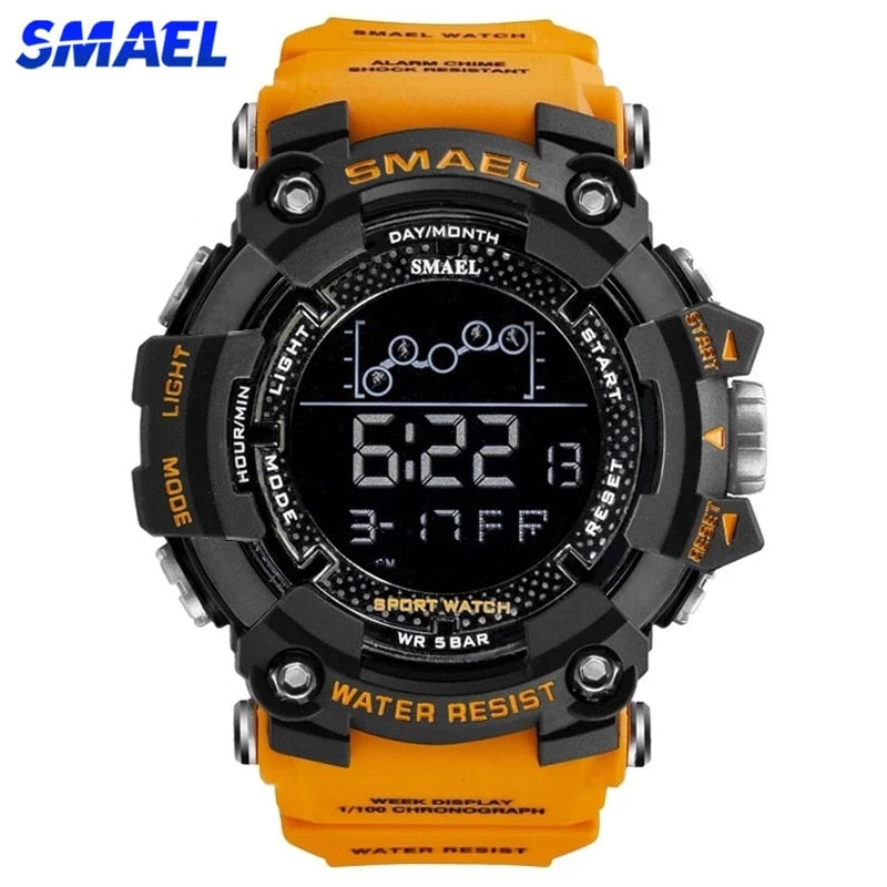 SMAEL Mens Watch Military Waterproof Sport WristWatch Digital Stopwatches for Men 1802 Military Electronic Watches Male Clock