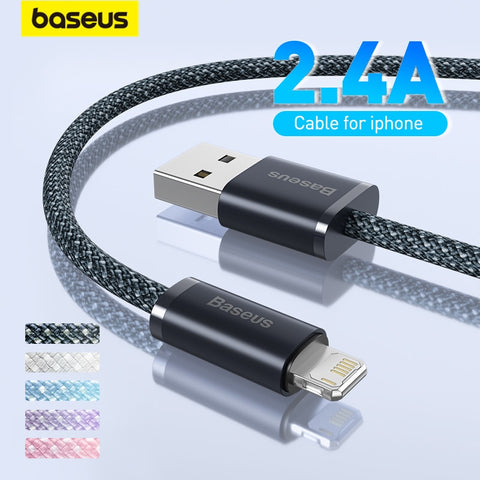 Baseus USB Cable for iPhone 14 13 Pro Max Fast Charging USB Cable for iPhone 12 mini pro max Data USB 2.4A Cable