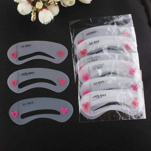 3Pcs Reusable Eyebrow Stencil Set Eye Brow DIY Drawing Guide Styling Shaping Grooming Template Card Easy Makeup Beauty Kit