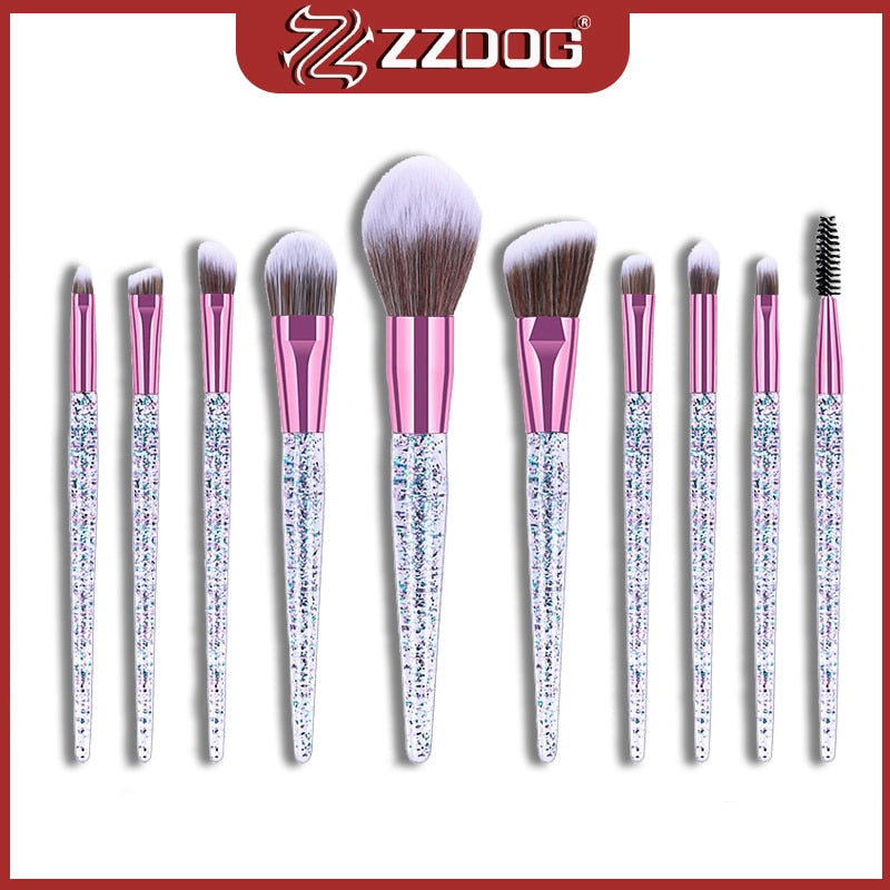 ZZDOG 7/10Pcs High-Quality Cosmetics Tool Kit Soft Makeup Brushes Set Eye Shadow Powder Foundation Eyebrow Blending Beauty Brush