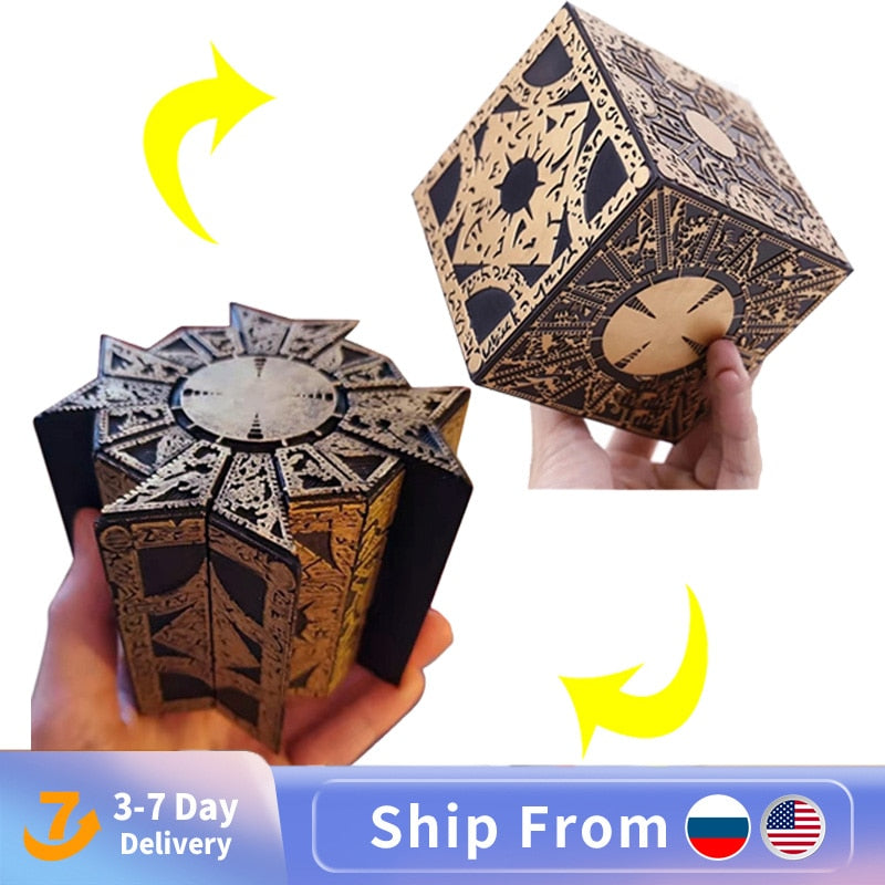 1:1 Hellraiser Cube Puzzle Box Moveable Lament Terror Film Serie Puzzle Box Cube Fully Functional Pinhead Prop Model Figure Toy