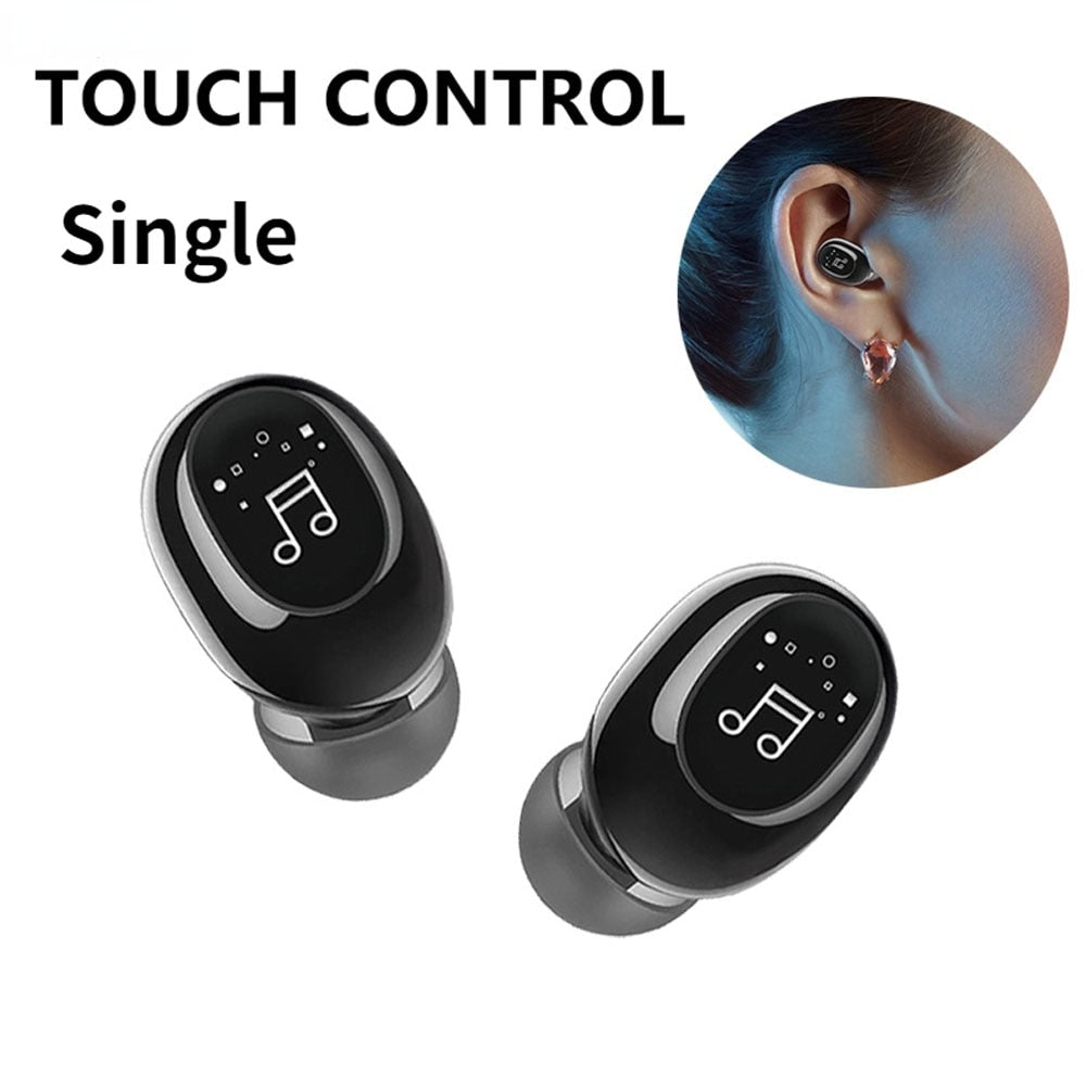 1PCS Invisible Ture Wireless Earphone Noise Cancelling Bluetooth Headphone Handsfree Stereo Headset TWS Earbud With Microphone