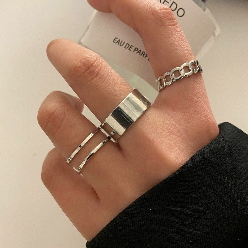 Hip Hop Cross Ring On Finger Chains Adjustable Jewelry Rings for Men Women Gothic anillos Aesthetic Rings 2023 Trend Accessories