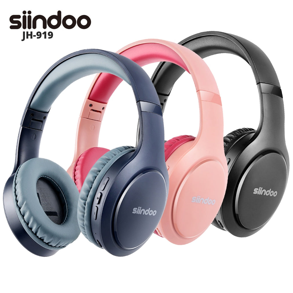 Siindoo Wireless Bluetooth Headphones JH-919 Foldable Stereo Earphones Super Bass Noise Reduction Mic Headset For Iphone TV PC