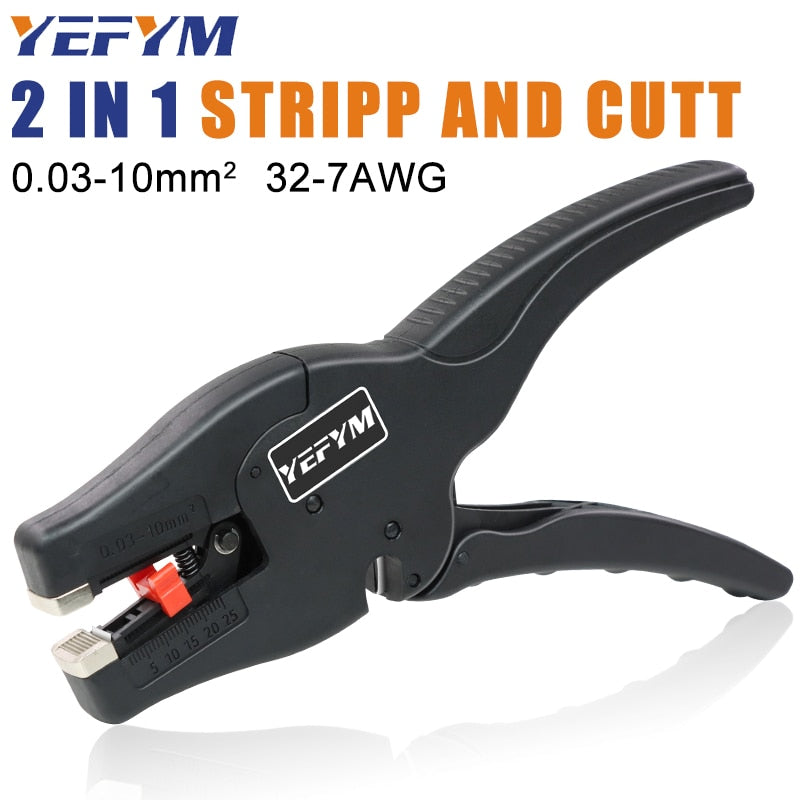 Automatic Wire Stripper and Cutter YE-D10 Pliers,2 in 1 Heavy Duty Tools for Wire Stripping,Cutting 0.03-10mm² 32-7AWG