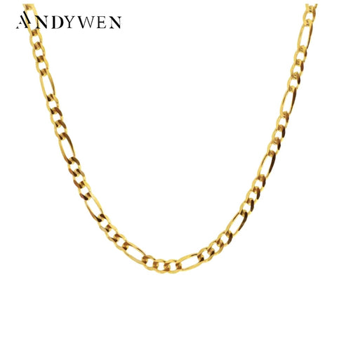 ANDYWEN 925 Sterling Silver Gold Chain Choker Luxury Circle Locker Necklace New 2021 Rock Punk Fashion Women Jewelry Jewels