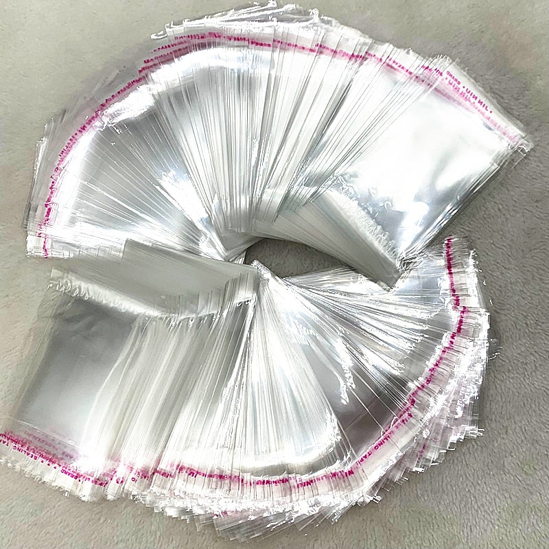 New 4x6cm---14x14cm Various Models Poly Bag Transparent Opp Plastic Bags Self Adhesive Seal Jewellery Making Packaging Bag