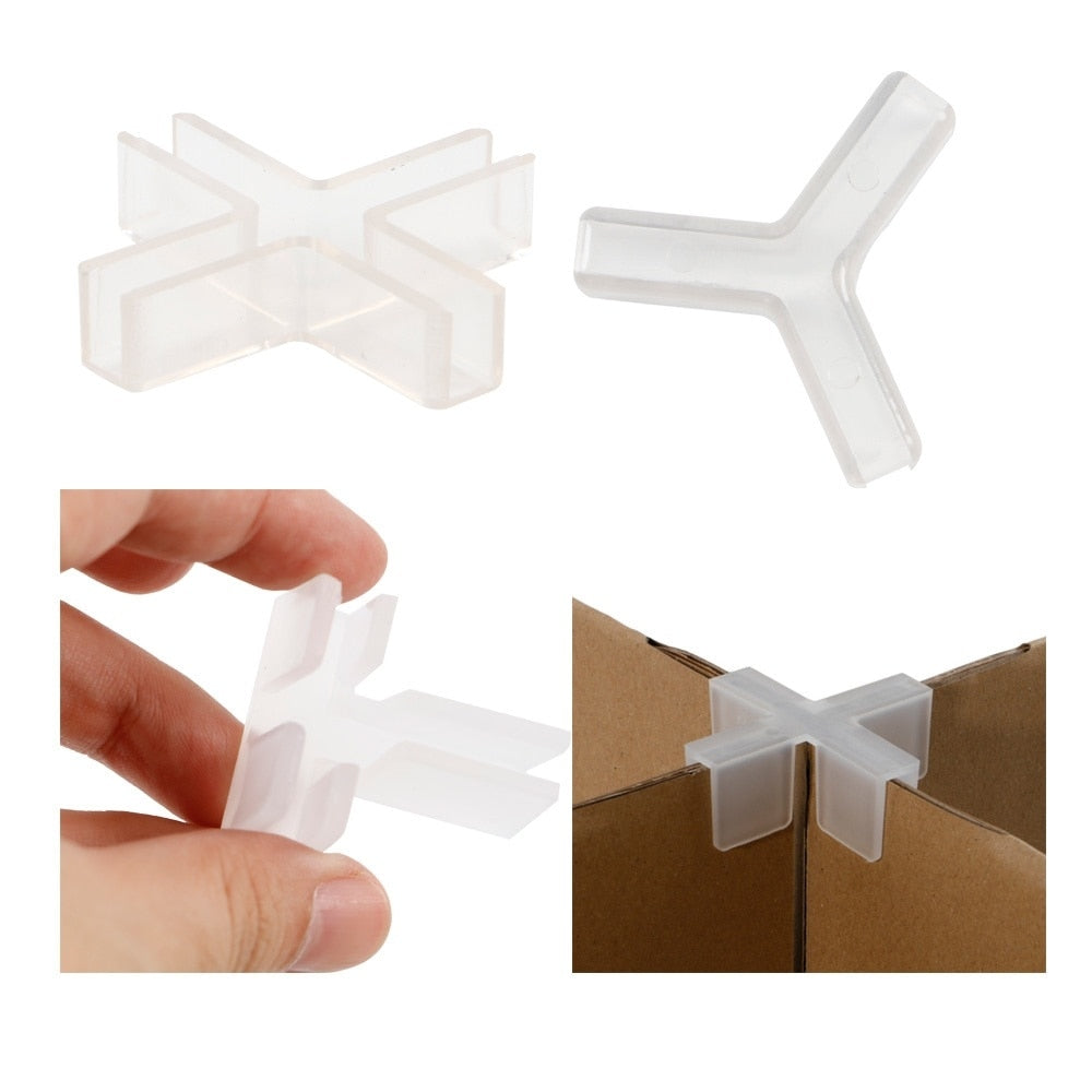 Plastic 2 3 4 Ways Clip On Corner Sleeve Paper Box Glass Shelf Connector Clamp Junction Grip Attachment Carton Concatenate