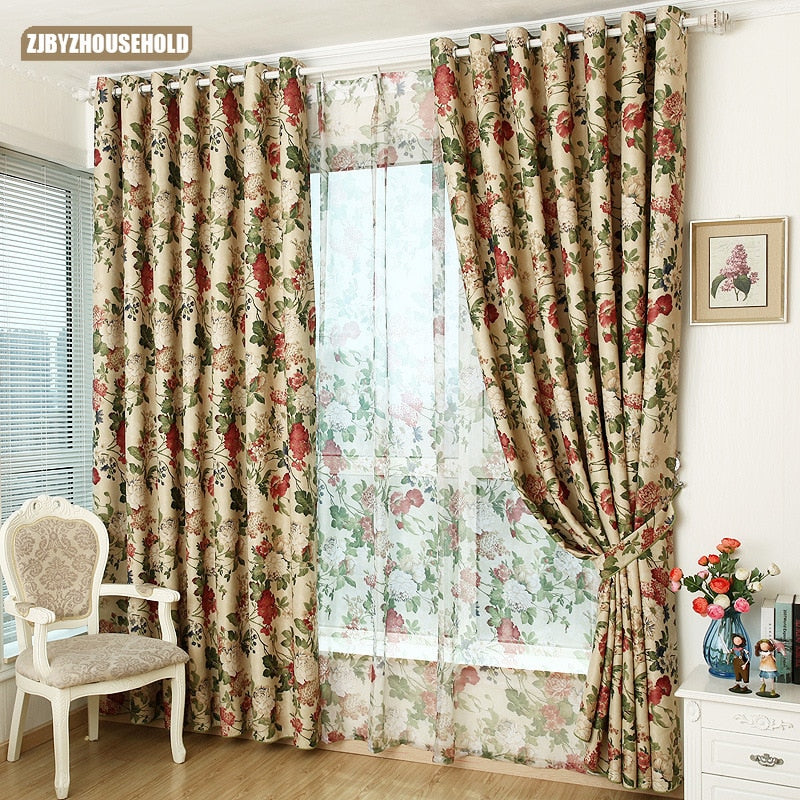 Curtains for Finished Fabrics Special Clearance Upscale Bedroom Living Room European-style Garden Curtains