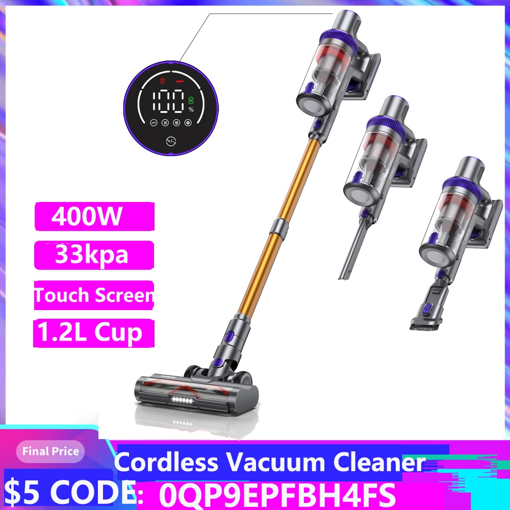 400W 33000PA Suction Power Elite 3 Handheld Cordless Wireless Handheld Vacuum Cleaner Home 1.2L Dust Cup Removable Battery