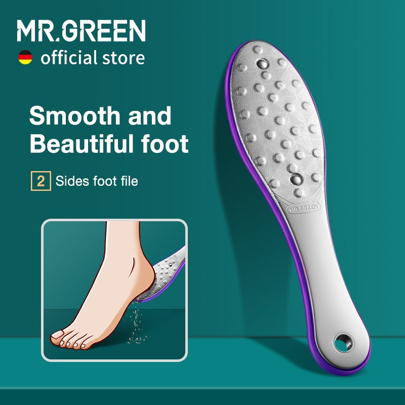 MR.GREEN Pedicure Foot Care Tools Foot File Rasps Callus Dead Foot Skin Care Remover Sets Stainless Steel Professional Two Sides