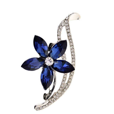 CINDY XIANG Rhinestone Simple Flower Brooches for Women Elegant Wedding Pin 3 Colors Available Classic Design Summer Jewelry