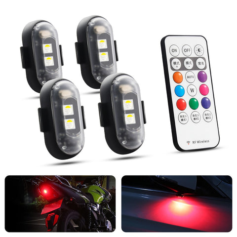 Motorcycle LED RGB Warning Light Universal Mini Signal Light Drone With Controller Strobe Light 7 Color Indicator Safety Lights
