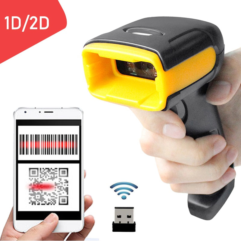 Holyhah K2 Handheld Wireless Barcode Scanner And K1 Wired 1D/2D QR Bar Code Reader PDF417 for Inventory POS Termina