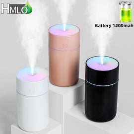 Wireless Air Humidifier Diffuser Portable USB Ultrasonic Humidifiers Home 1200mAh Battery Rechargeable humidificador Mist Maker