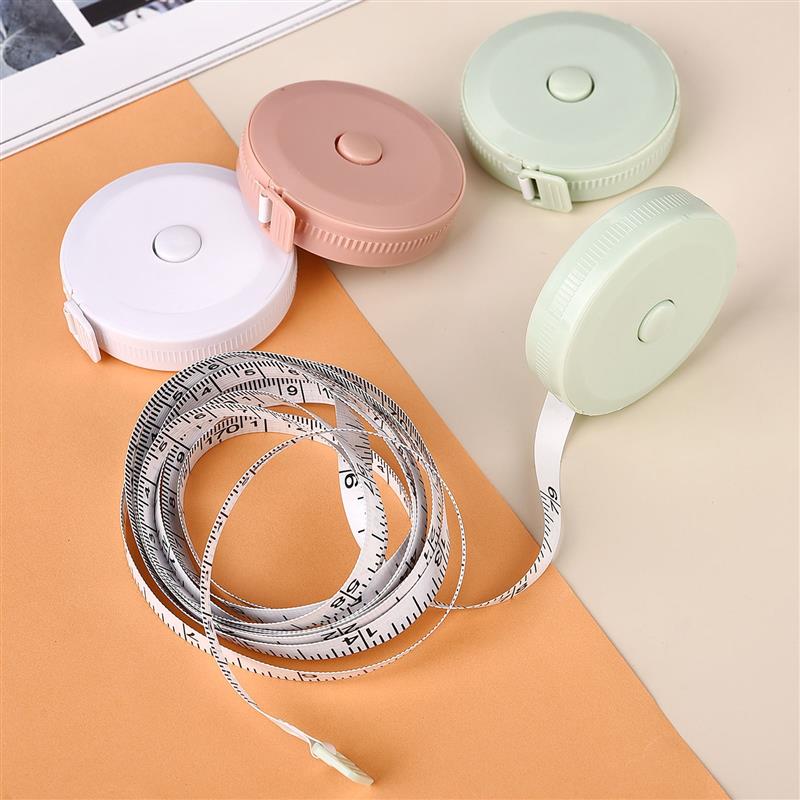 1.5/2m Mini Soft Tape Measure Double Scale Automatic Telescopic Ruler Sewing Tailor Craft Rule Body Clothes Measuring