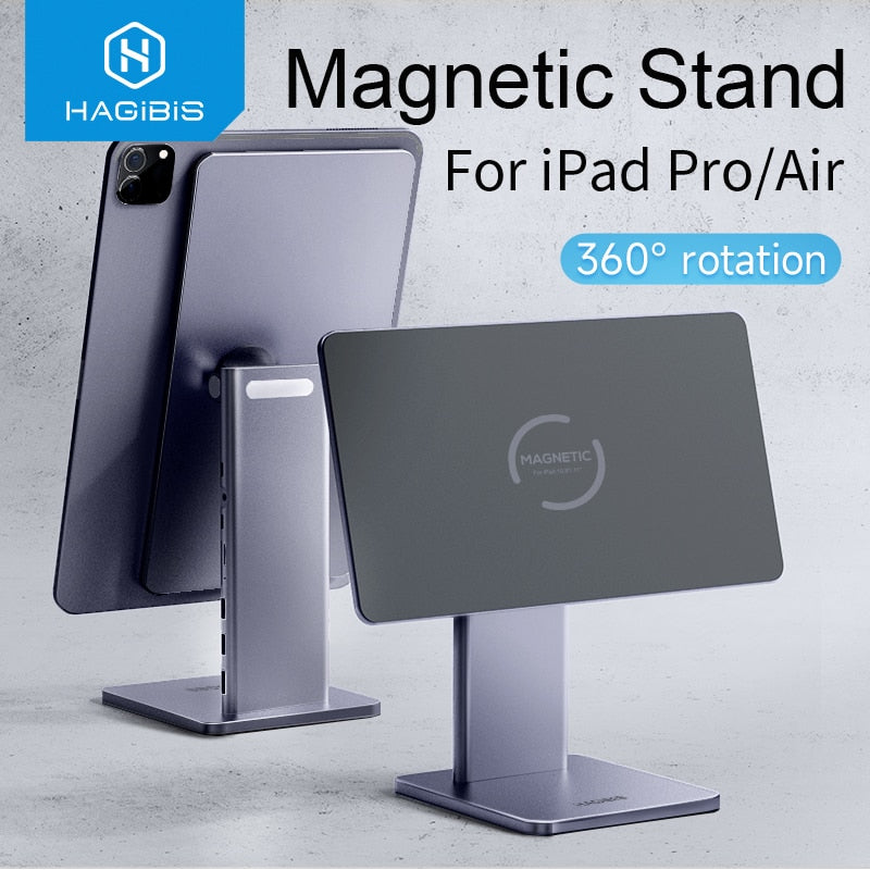 Hagibis Adjustable Magnetic Stand for iPad Pro 12.9 3rd/4th/5th/6th 11 Air 10th Tablet Holder 10.9 Rotation bracket USB C Hub