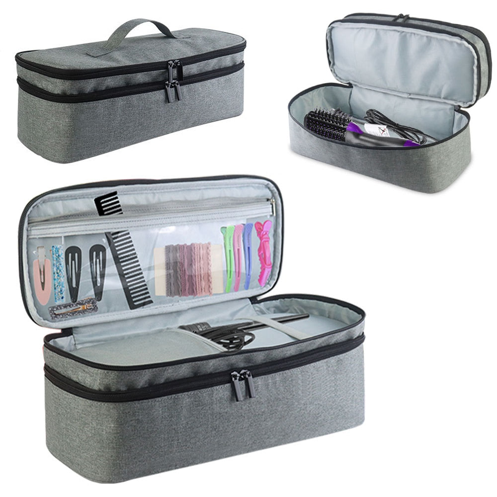 Portable Cosmetic Hair Dryer Storage Bag With Handle Large Cosmetic Bag Travel Organizer