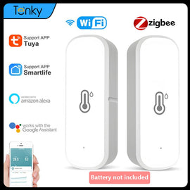 Tuya ZigBee/wifi Smart Temperature And Humidity Sensor Battery Powered ZigBee Smart Home Security Work With Alexa Google Home