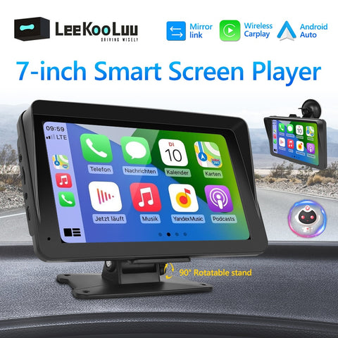 LeeKooLuu 7" Touch Screen AirPlay MP5 Player Portable Smart Car Radio Wireless Apple Carplay Android Auto Universal Multemedia