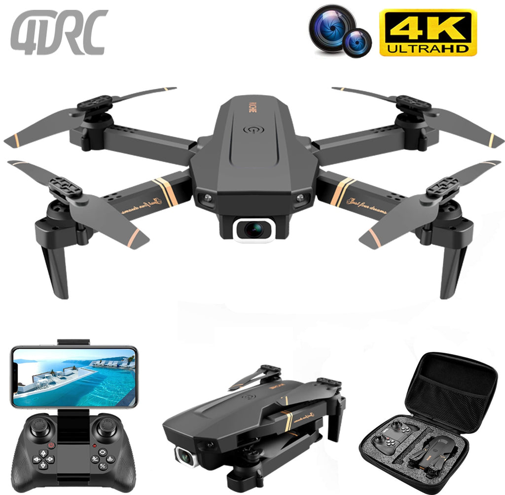 4DRC V4 RC Drone 4K 1080P HD Wide Angle Camera WiFi Fpv Dual Camera Foldable Quadcopter Real Time Transmission Dron Gift Toys