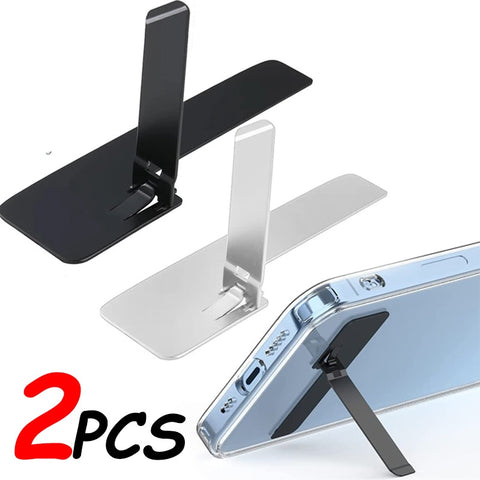 MOBILE Ultra-thin Mini Metal Folding Mobile Phone Holder Stand for IPhone Samsung Xiaomi Invisible Portable Phone Kickstand Bracket