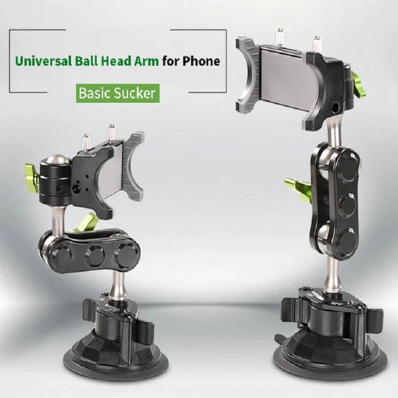 Mobile Phone Holder For Car Shooting Camera Navigation Universal Ball Head Arm Rotary Selfile Suction Cup Bracket For Outdoor Tr