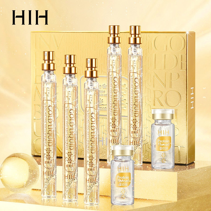 Anti Aging Hyaluronic Acid 24K Gold Active Collagen Facial Essence Protein Thread Serum Skin Care Tool For Firming Moisturizing