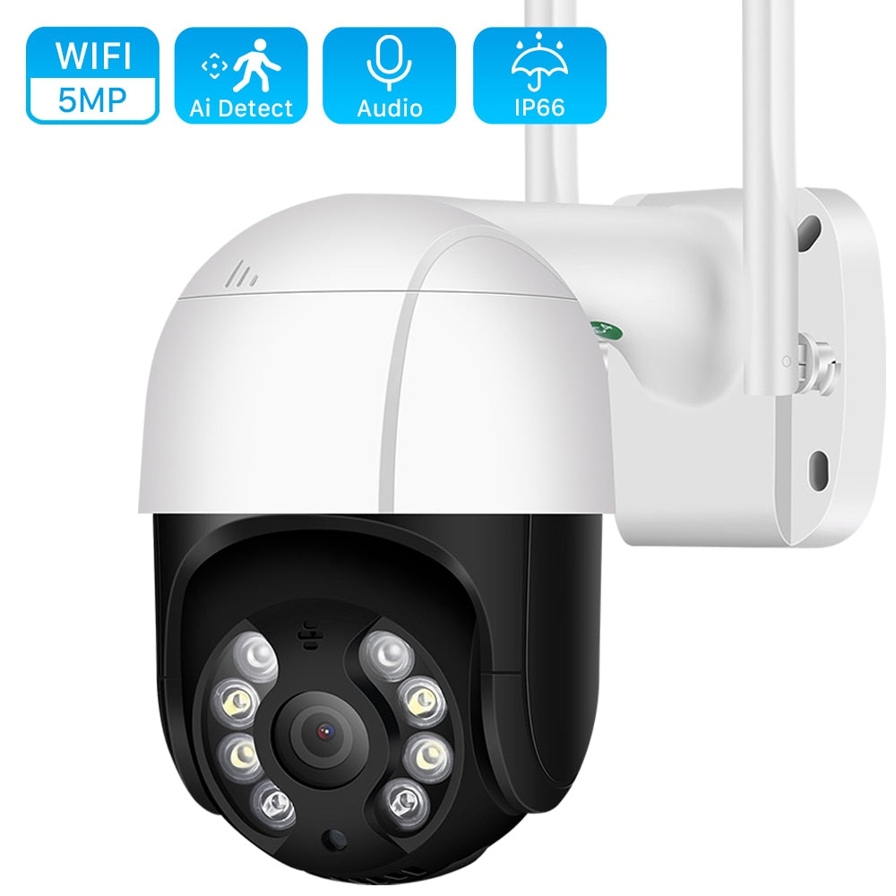 5MP PTZ Wifi Camera Outdoor HD 1080P 4X Zoom Ai Human Detect Auto Tracking WiFi IP Camera 2MP Color IR Night Vision CCTV Camera