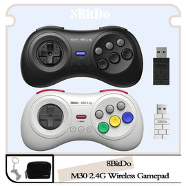 8BitDo M30 2.4G Wireless Black and White Gamepad for Gega Genesis Mini and Mega Drive Mini -  Wireless Game Controller