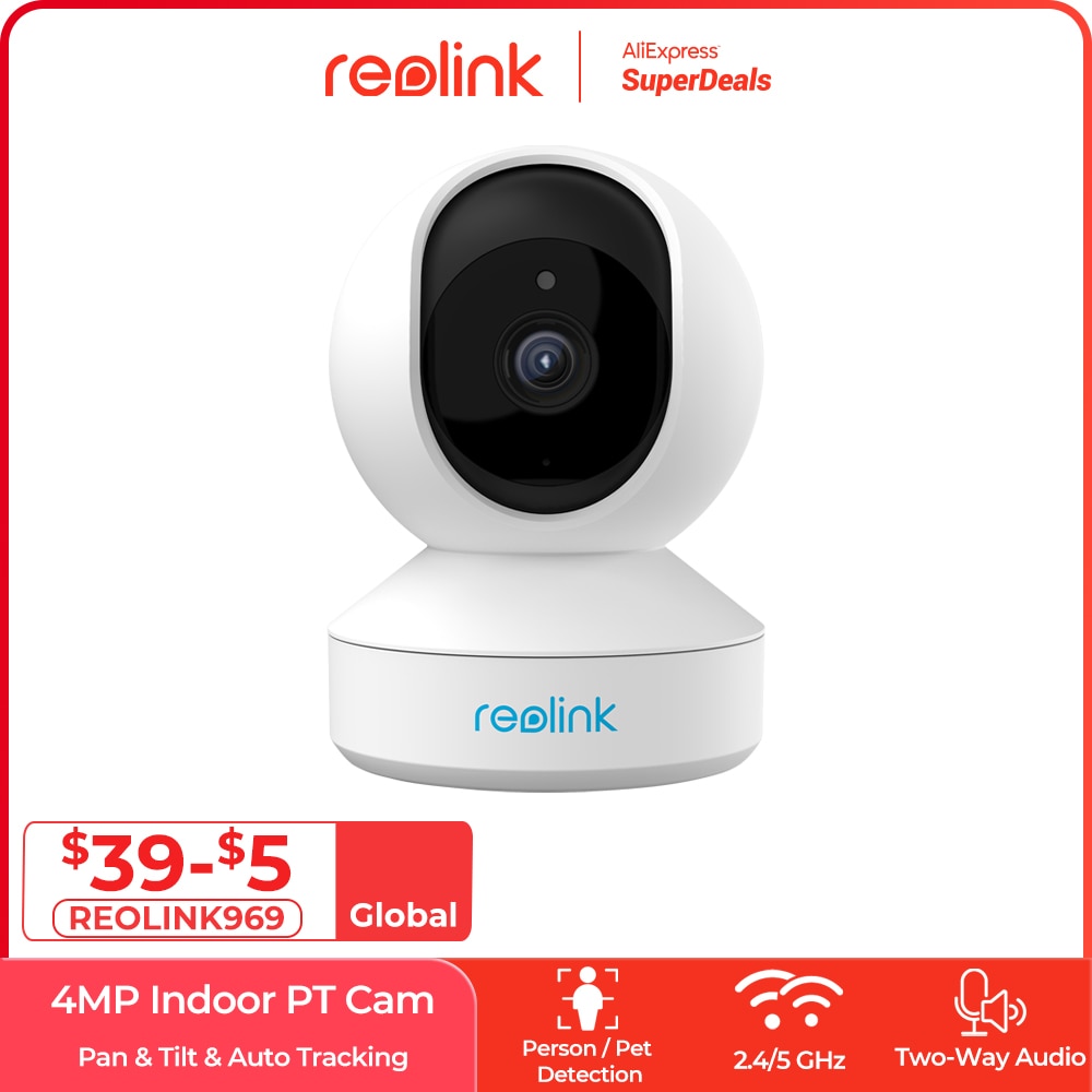 Reolink 2K WiFi Camera Pan&Tilt 2-Way Audio Baby Monitor Smart Motion Detection 2.4G/5Ghz Home Video Surveillance Camera E1 Pro