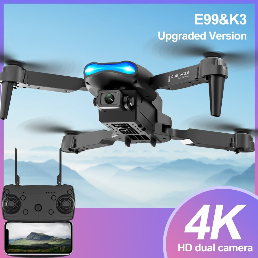 E99 K3 Pro HD 4k Drone Dual Camera High Hold Mode Foldable Mini RC WIFI Aerial Photography Quadcopter Toys Helicopter