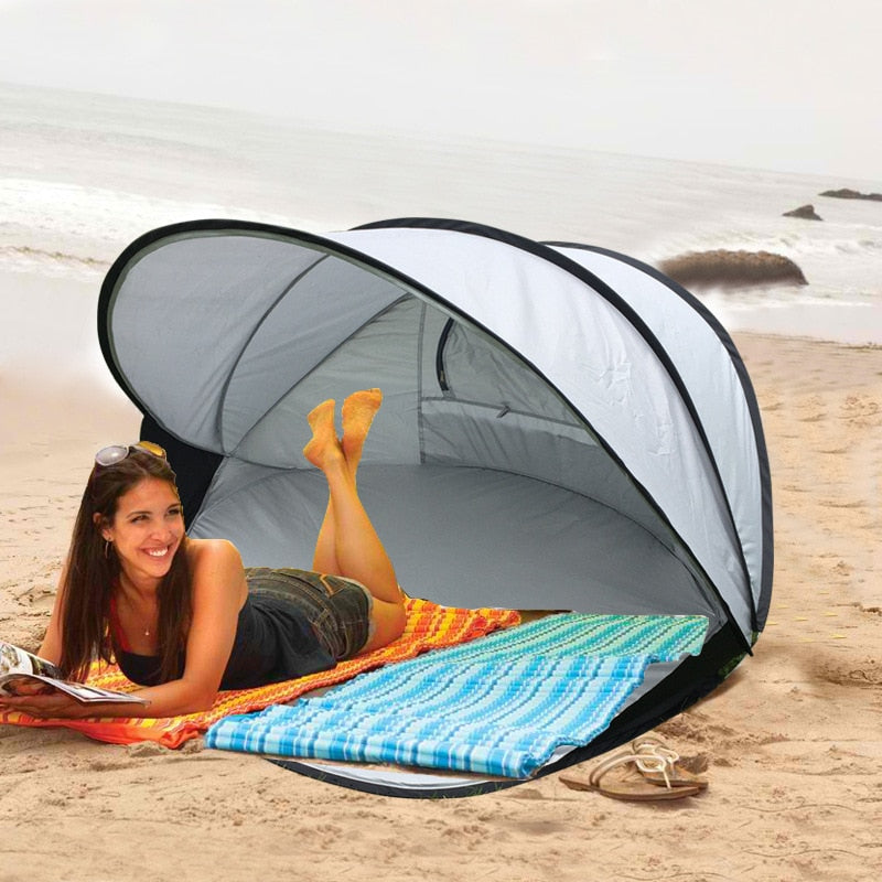 Pop Up Automatic Beach Tent 2-3 Person Speed Open Portable UV Shade Sun Shelter Fishing Park Travel BBQ Car Awning Pergola Tent