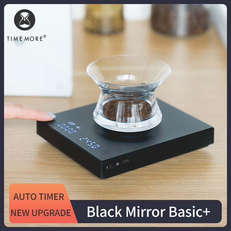 TIMEMORE New Upgrade Black Mirror Basic+ Smart Digital Scale Built-in Auto Timer Pour Over Espresso Coffee Scale Kitchen Scales