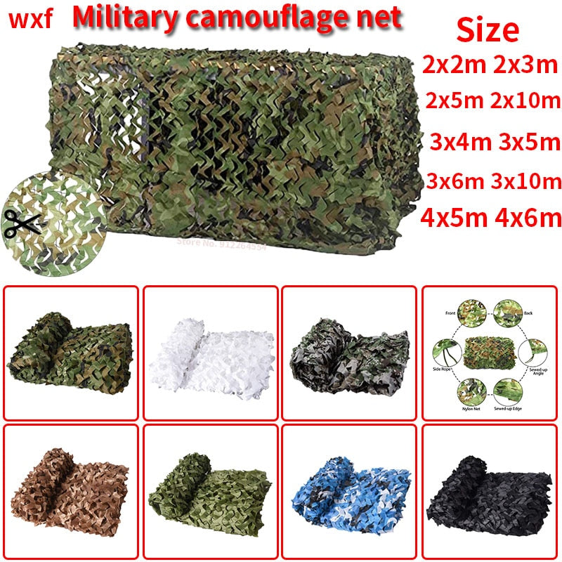 Military camouflage netting Hunting camouflage netting Car tent Camping hiking shade netting White Blue Green Black Jungle