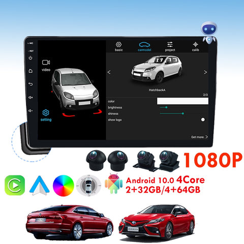 Central Multimedia 2 Din Android Universal Wireless Carplay Screen Android Auto 360 Bird View Panorama GPS BT Wifi 9inch Stereo
