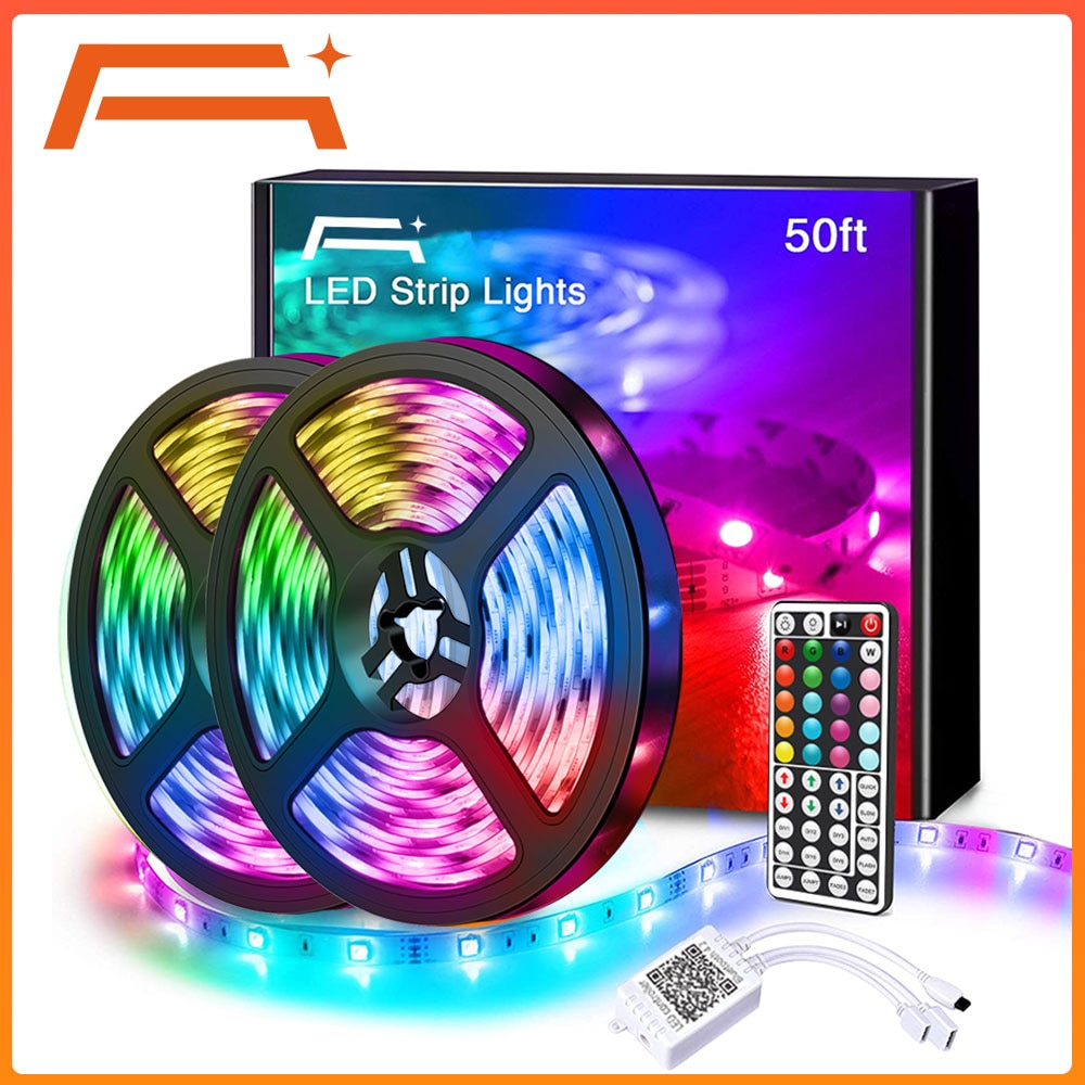 A+ Led Strip Lights,Bluetooth App Control  RGB LED Light Strip with 44 Keys IR Remote for Bedroom, Kitchen, Home Decoration