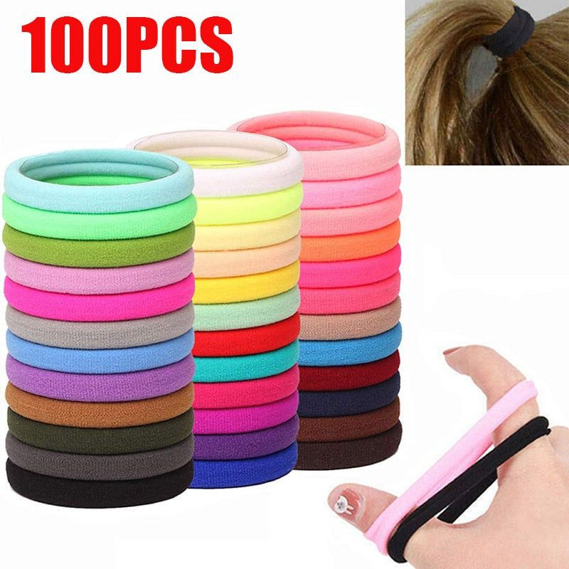 50/100Pcs High Elastic Hair Bands for Women Girls Colorful Hairband Rubber Ties Ponytail Holder Scrunchies Kids Hair Accessories